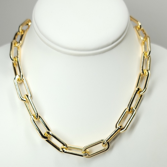 Chunky Paperclip Links Choker Necklace NEW - Picture 6 of 9